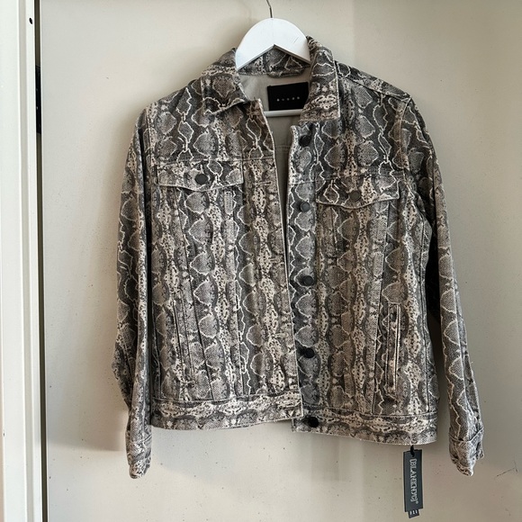 Blank NYC Snake Print Denim Trucker Jacket NWT - Picture 5 of 6